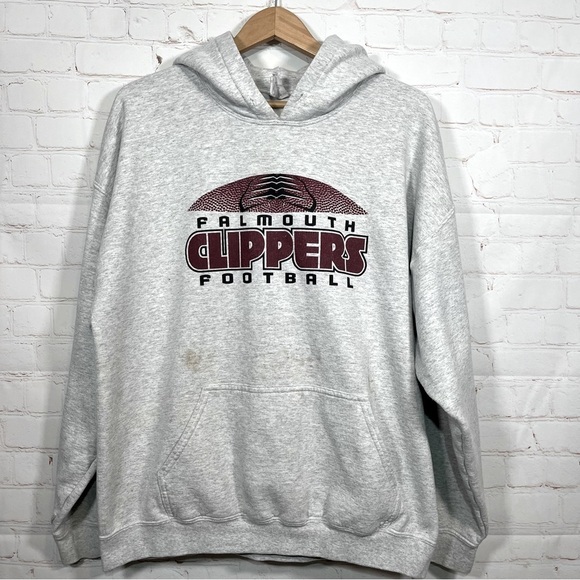 Falmouth Cape Cod Clippers Football Sweatshirt Mens XL Gray Hoodie - Picture 1 of 9